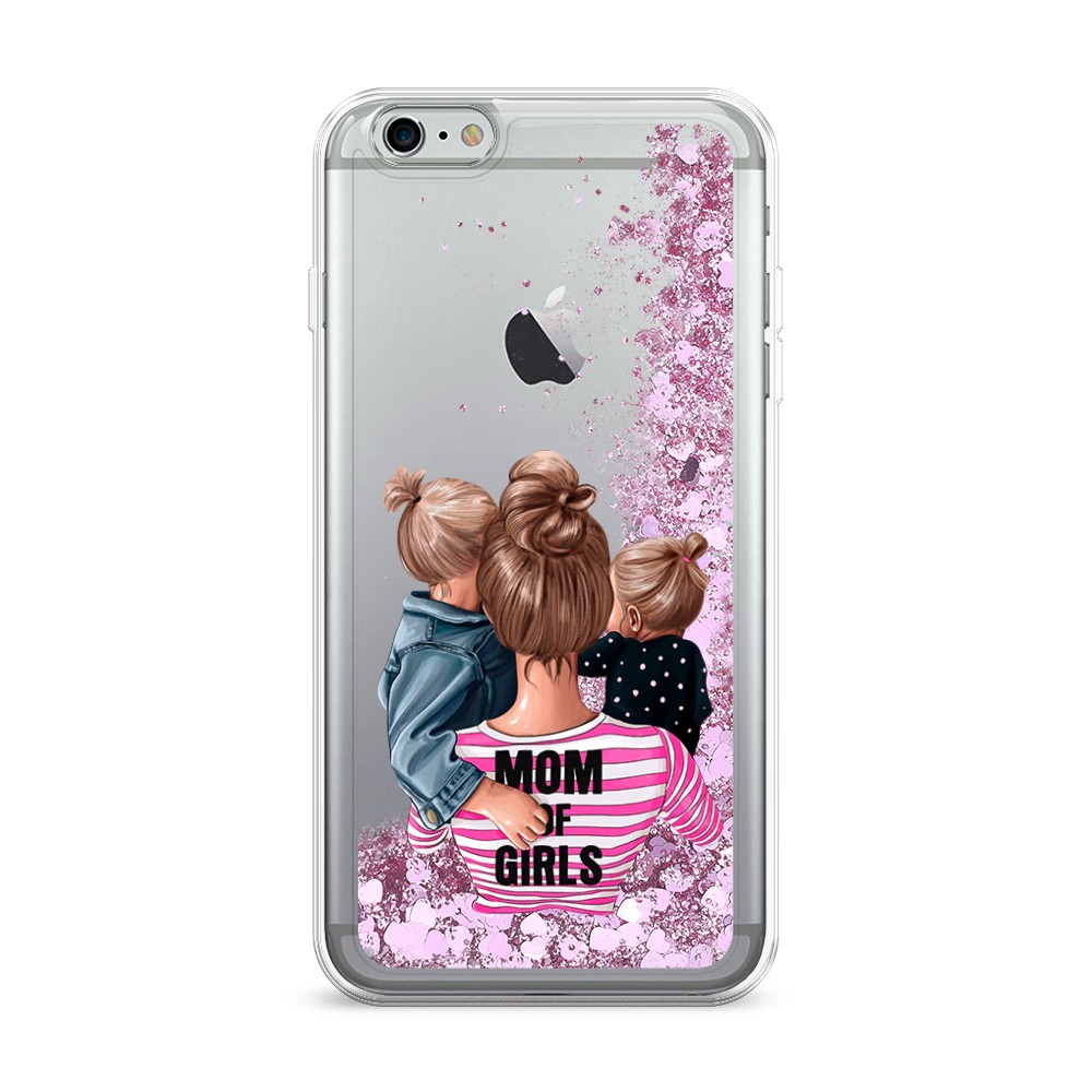 

Жидкий чехол с блестками "Mom of Girls" на Apple iPhone 6 Plus, 10594-1