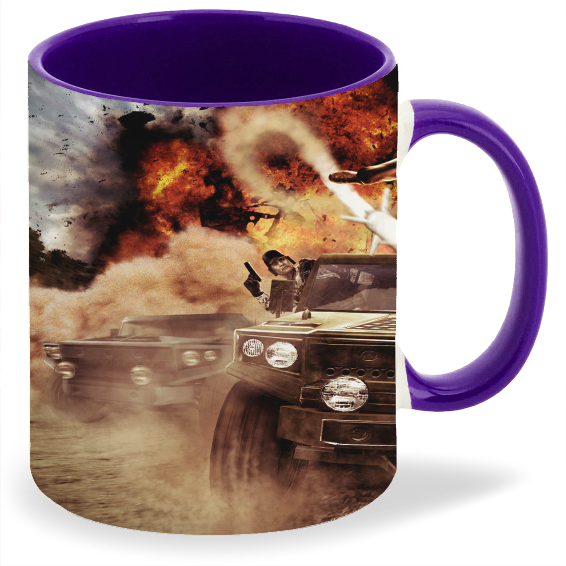 фото Кружка coolpodarok just cause 2 на крыше авто ракета вертолёт взрывы