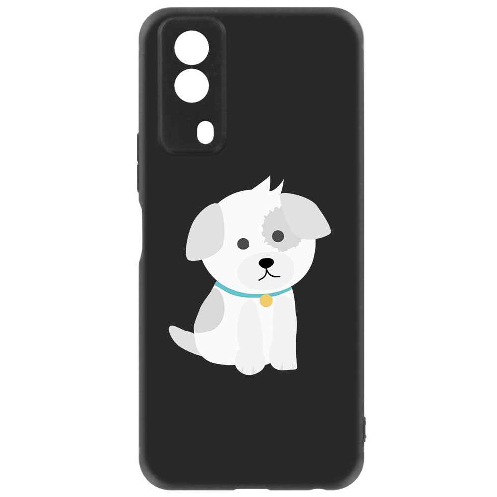 фото Чехол-накладка krutoff soft case белый щенок для vivo y31 черный