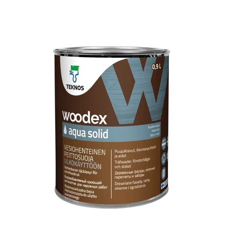 фото Антисептик teknos бесцветный woodex aqua solid pm3 0,9 л