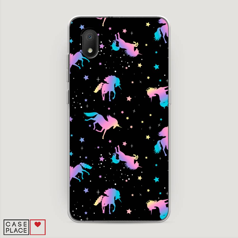 

Чехол на Alcatel 1A (2020) "Единороги градиент", Черный;розовый;голубой, 171050-1