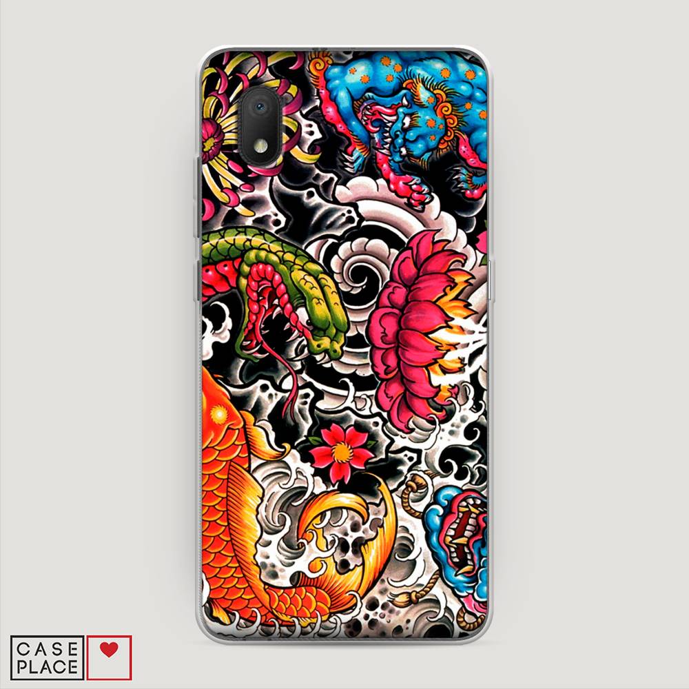 

Чехол на Alcatel 1A (2020) "Японское искусство", Красный;оранжевый;голубой, 171050-4