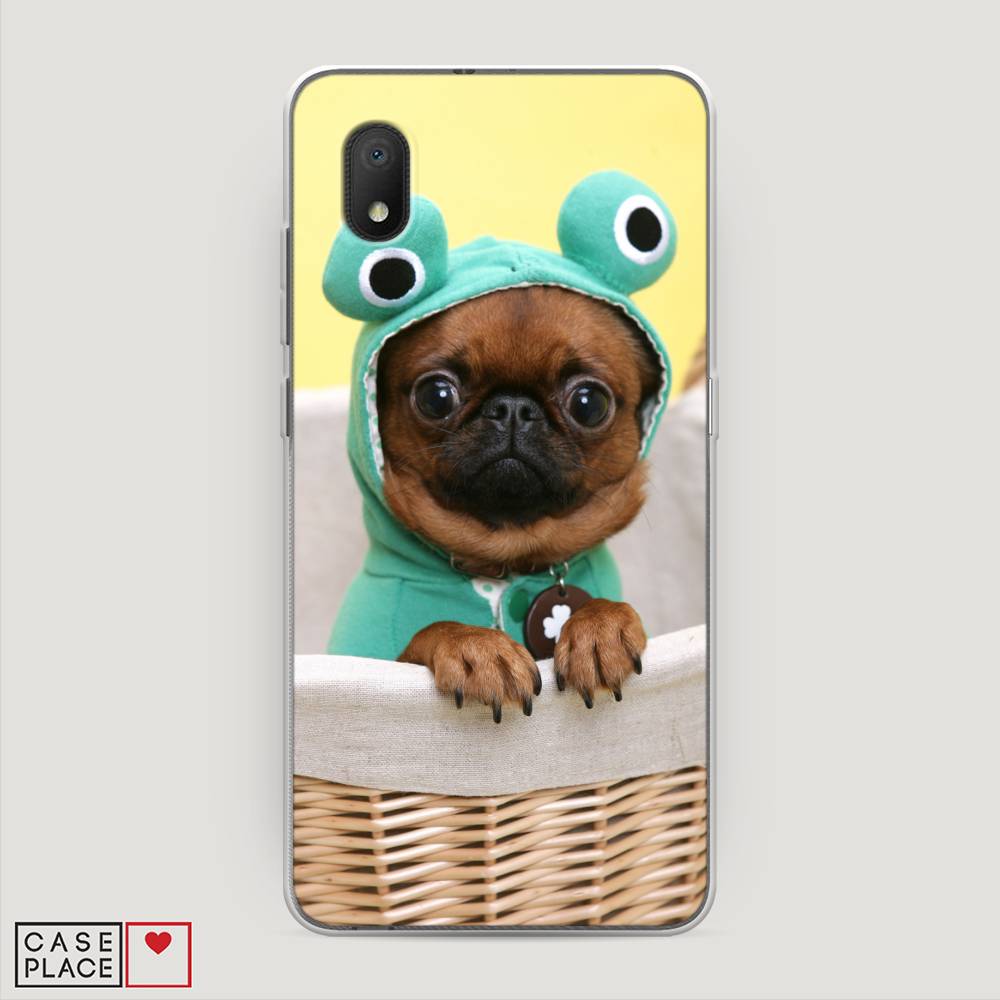 

Чехол на Alcatel 1A (2020) "Собачка в шапке лягушки", Коричневый;желтый;голубой, 171050-1