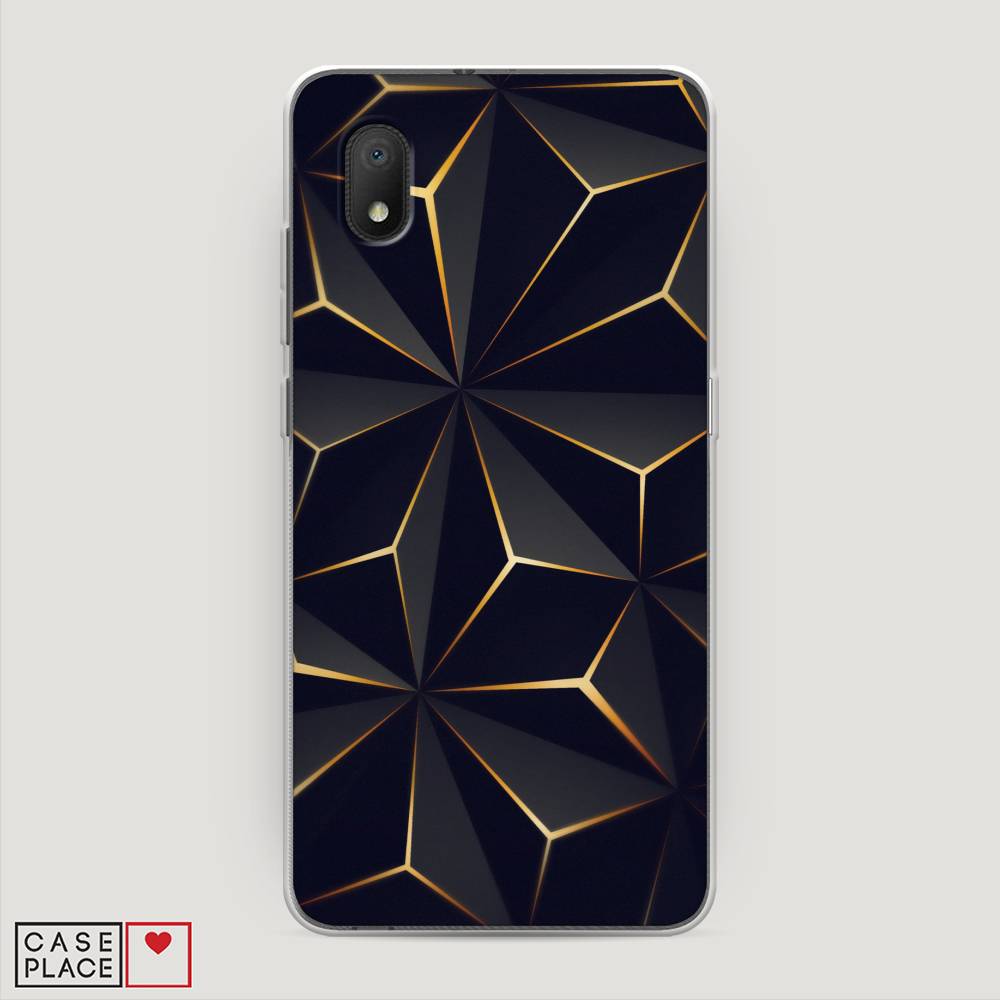 

Чехол на Alcatel 1A (2020) "Черные полигоны", Золотистый;черный, 171050-3