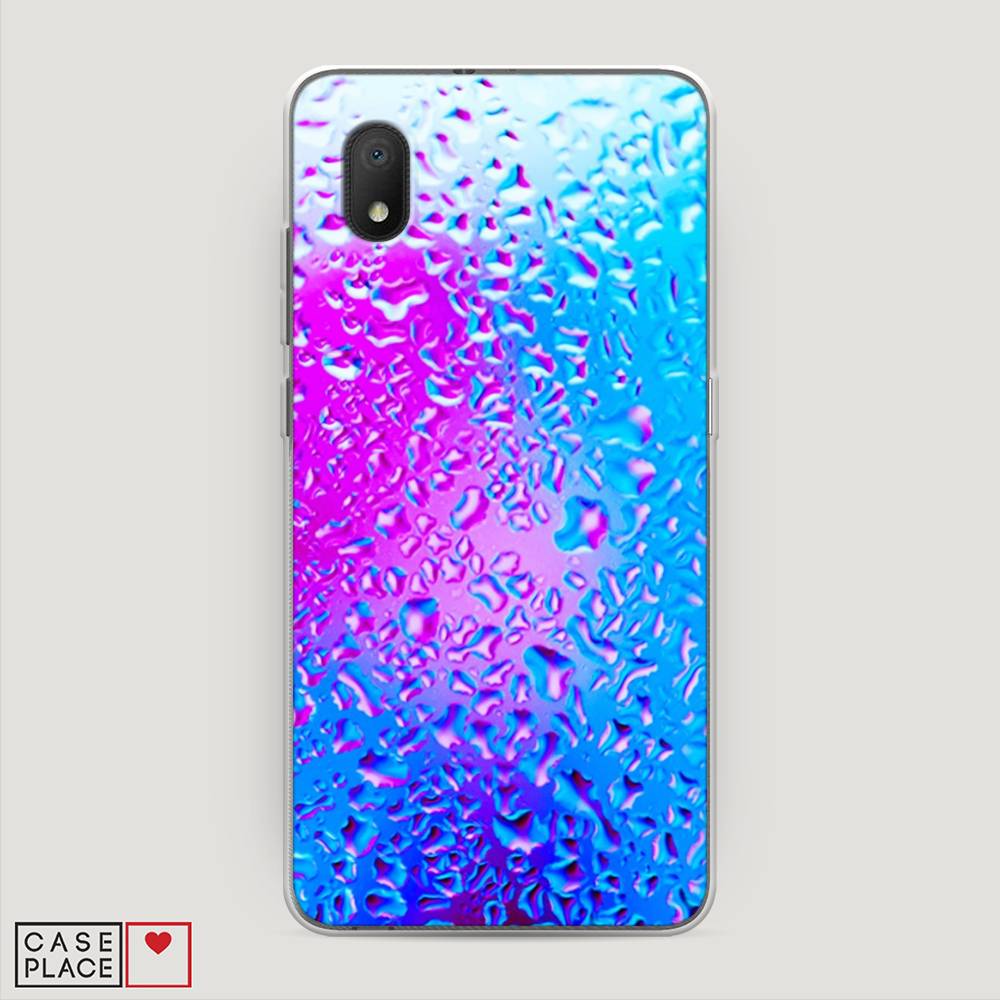 

Чехол на Alcatel 1A (2020) "Капли на стекле", Голубой;розовый, 171050-3