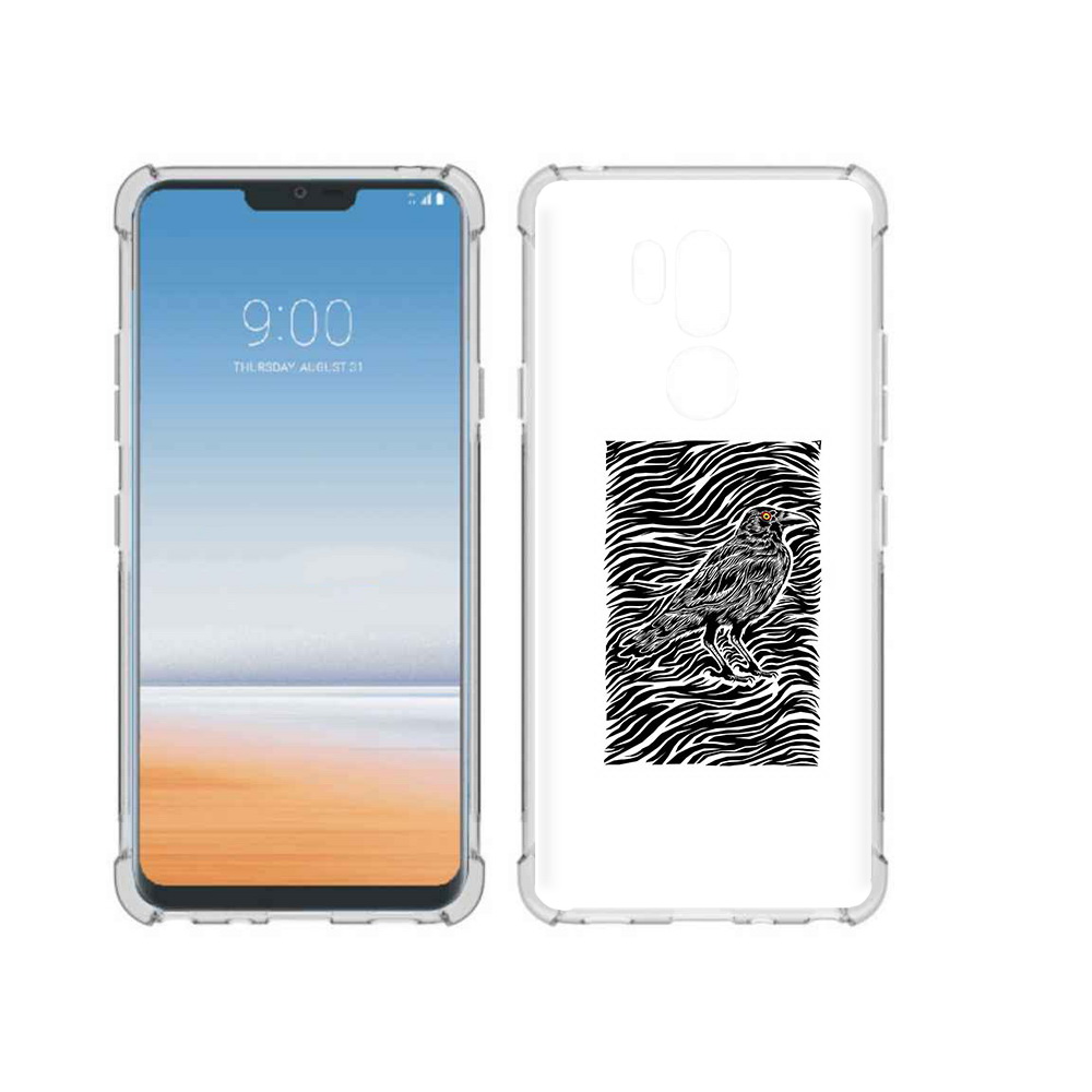 

Чехол MyPads Tocco для LG G7 ThinQ ворон в абстракции, Прозрачный, Tocco