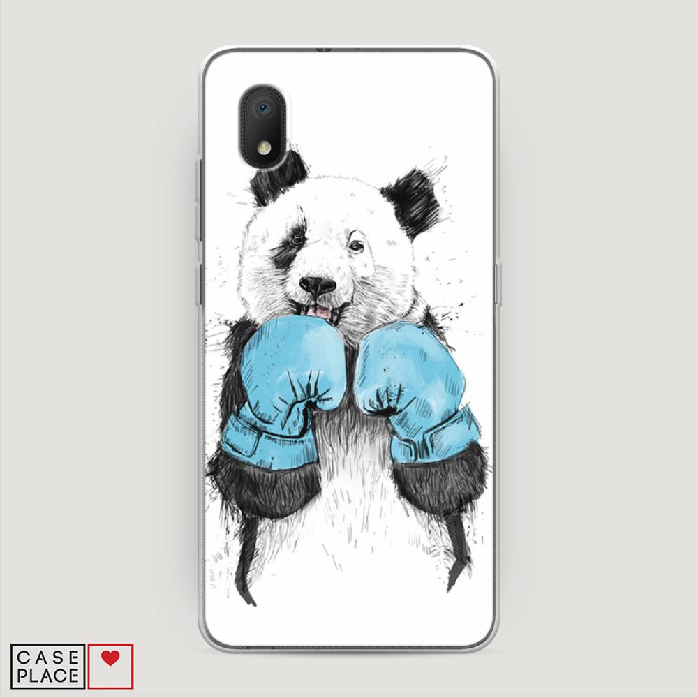 

Чехол на Alcatel 1A (2020) "Панда боксер", Голубой;белый;серый, 171050-1
