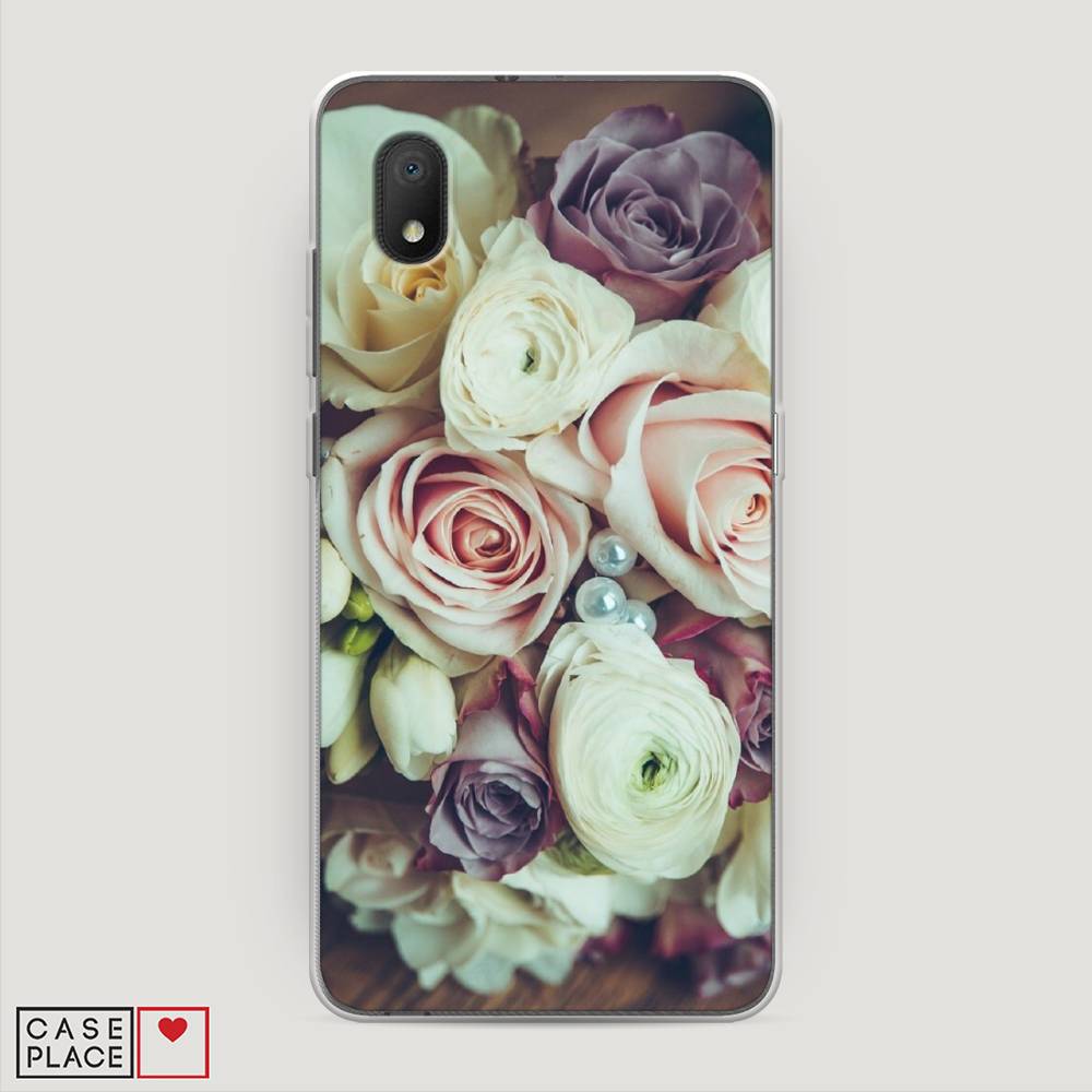 

Чехол на Alcatel 1A (2020) "Свадебный букет", Белый;фиолетовый, 171050-2