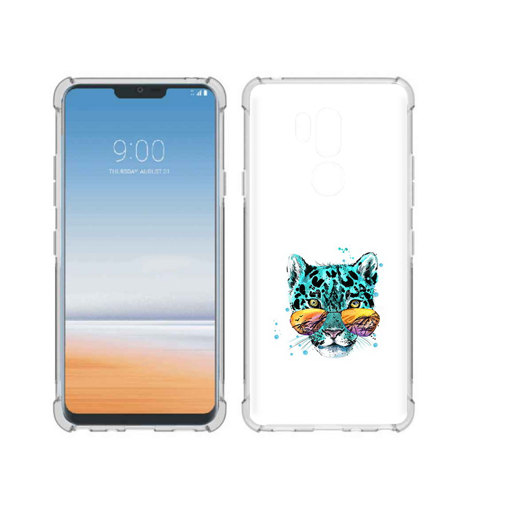 Чехол MyPads Tocco для LG G7 ThinQ голубой лео