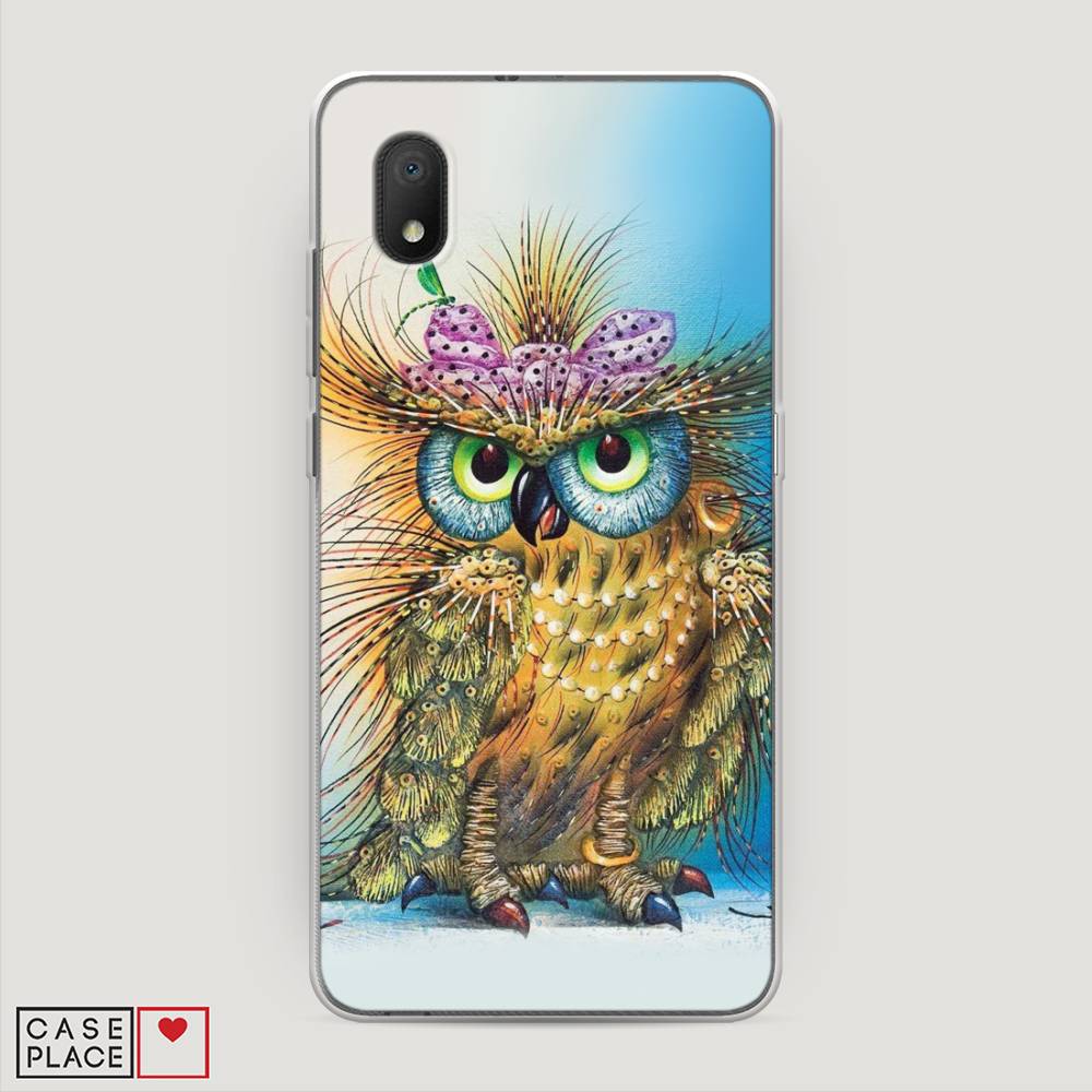 

Чехол на Alcatel 1A (2020) "Модная сова", Коричневый;голубой, 171050-1