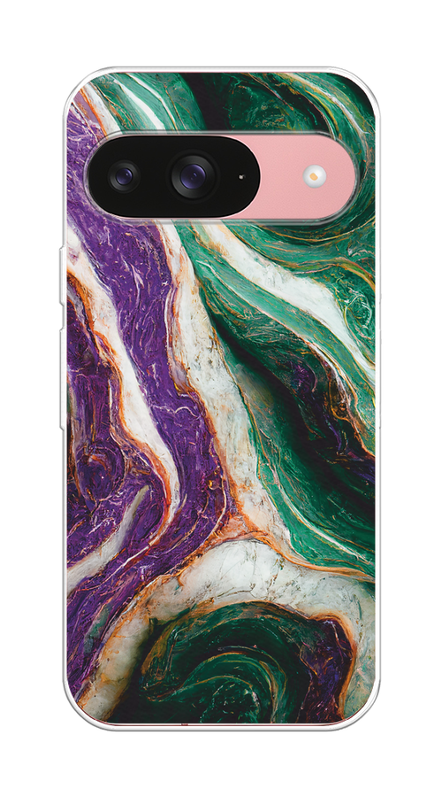 

Чехол на Google Pixel 9 "Фиолетово-зеленый мрамор", Зеленый;фиолетовый, 271950-1