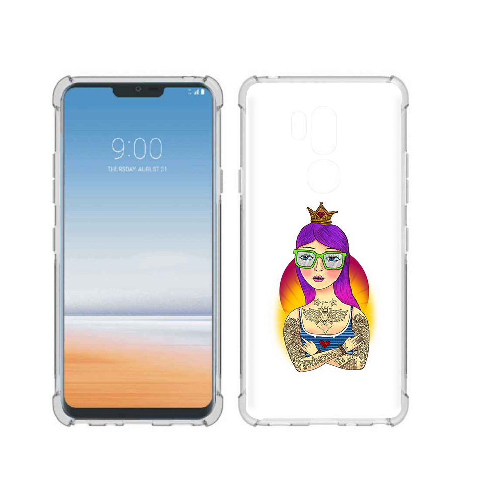 

Чехол MyPads Tocco для LG G7 ThinQ девушка в татуировках с короной, Прозрачный, Tocco