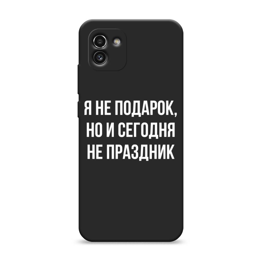 

Чехол Awog на Samsung Galaxy A03 / Самсунг A03 "Я не подарок", Серый;белый;прозрачный, 2104952-1