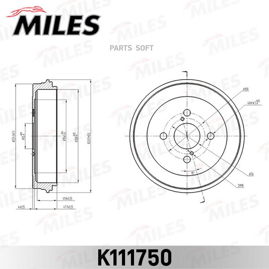 

Барабан Тормозной Toyota Yaris 99-05 (Пр-Во Япония) Miles k111750