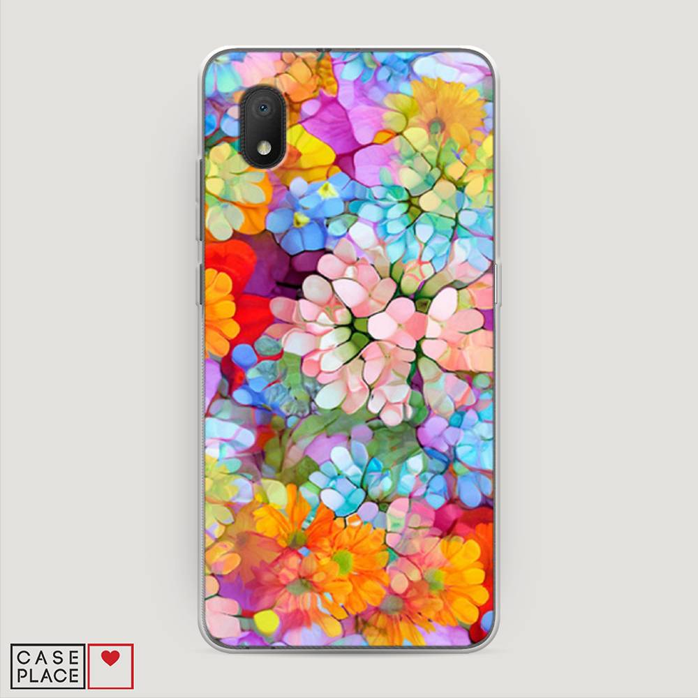 

Чехол на Alcatel 1A (2020) "Цветы витраж", Оранжевый;розовый;голубой, 171050-3
