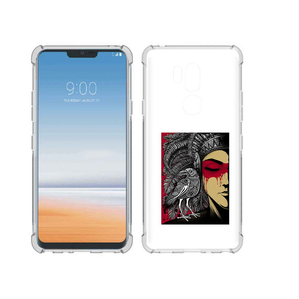

Чехол MyPads Tocco для LG G7 ThinQ девушка с вороном в абстракции, Прозрачный, Tocco
