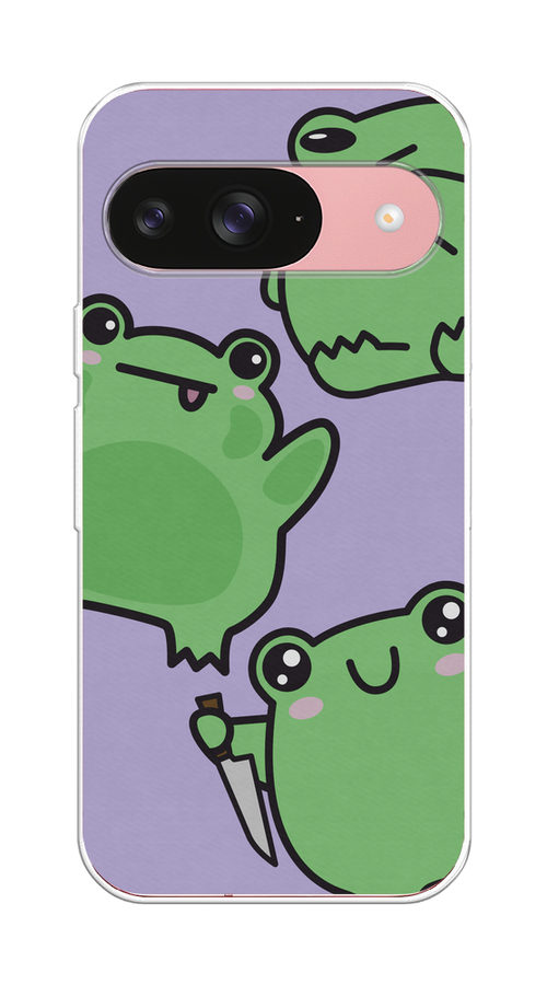 

Чехол на Google Pixel 9 "Опасные лягушата", Фиолетовый;зеленый;черный, 271950-1