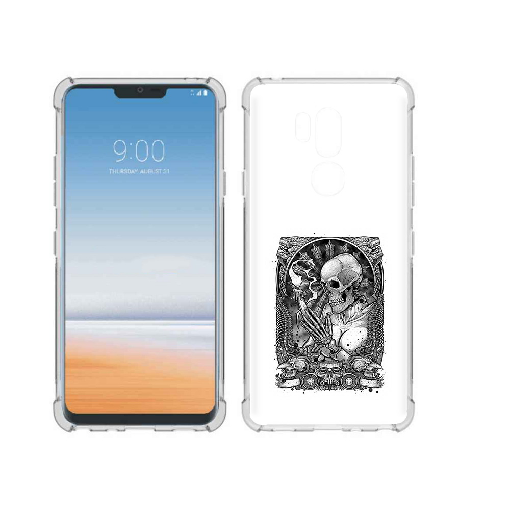 

Чехол MyPads Tocco для LG G7 ThinQ девушка скелет, Прозрачный, Tocco