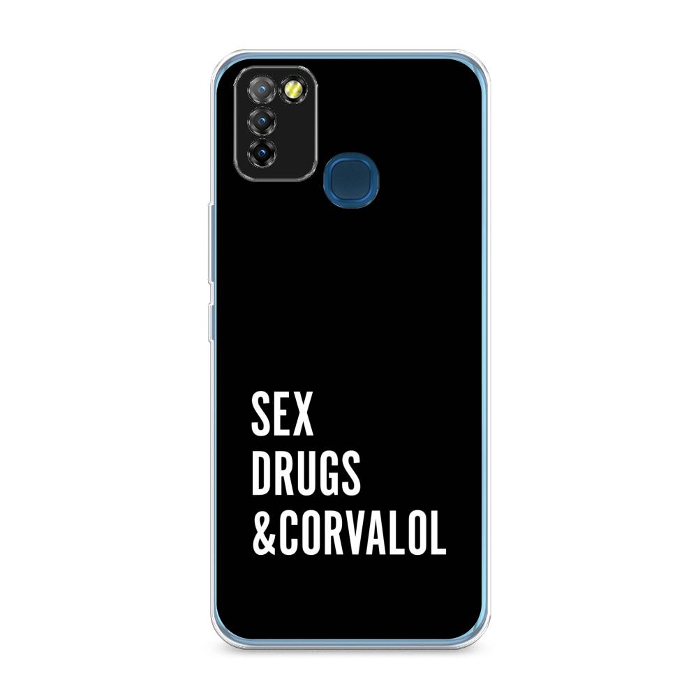 

Чехол на Infinix HOT 10 Lite "Corvalol", Черный;серый;белый, 3100350-6