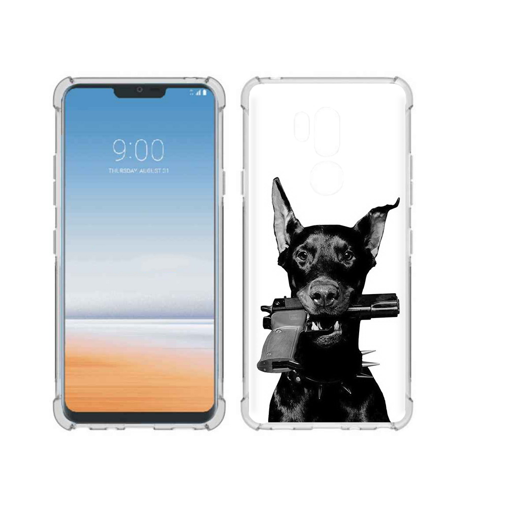 

Чехол MyPads Tocco для LG G7 ThinQ доберман с пистолетом, Прозрачный, Tocco