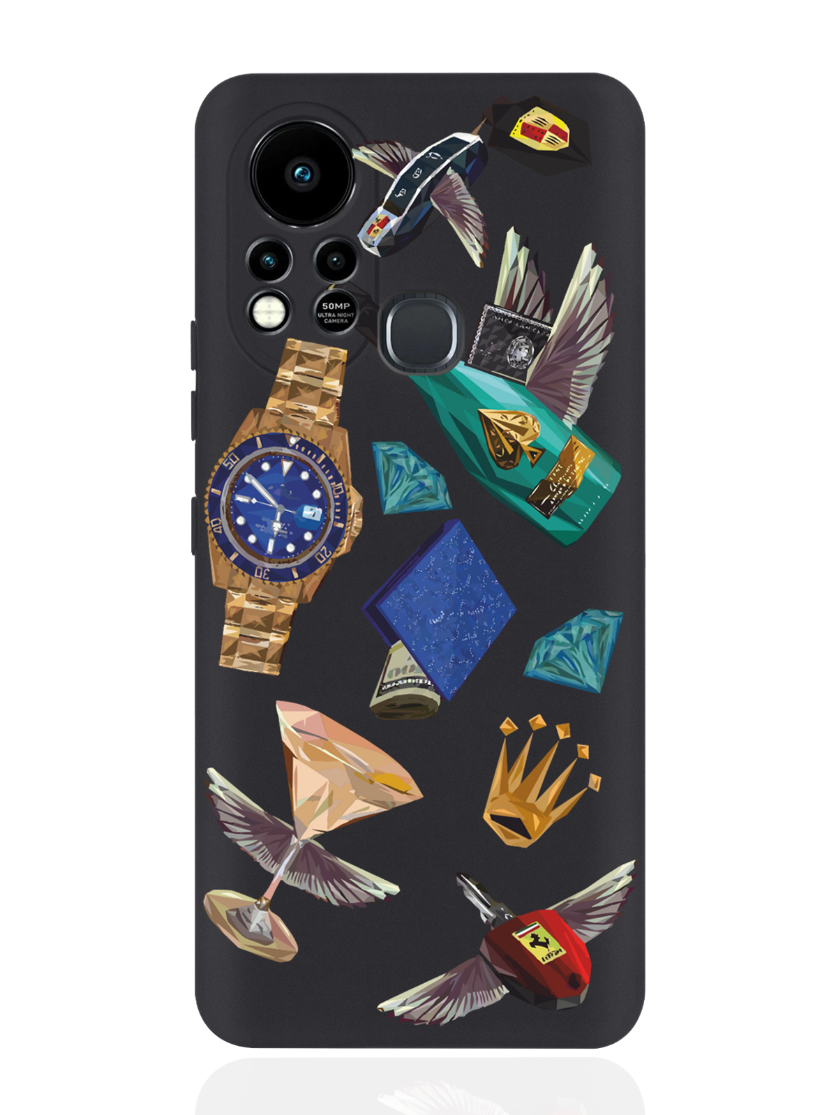 

Чехол MustHaveCase для Infinix Hot 11S Luxury lifestyle черный, Разноцветный