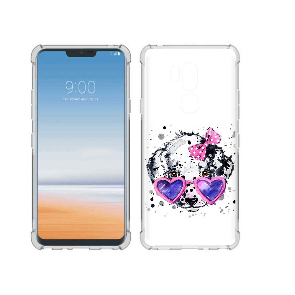 

Чехол MyPads Tocco для LG G7 ThinQ долматинец в очках, Прозрачный, Tocco