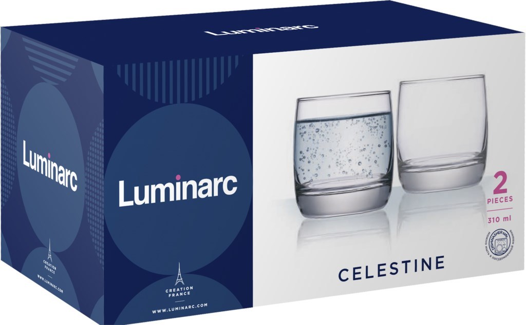 

Стаканы универсальные Luminarc Селестин 2 шт 310 мл, Прозрачный