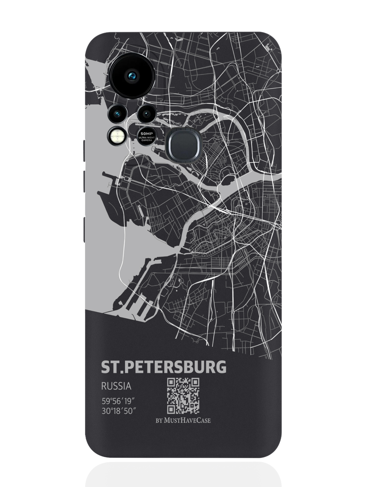 

Чехол MustHaveCase для Infinix Hot 11S Карта Санкт-Петербурга черный, Серый;черный