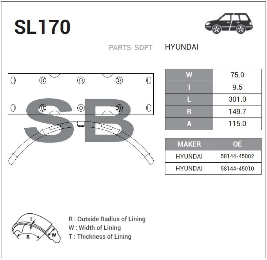 Тормозные колодки Sangsin brake SL170