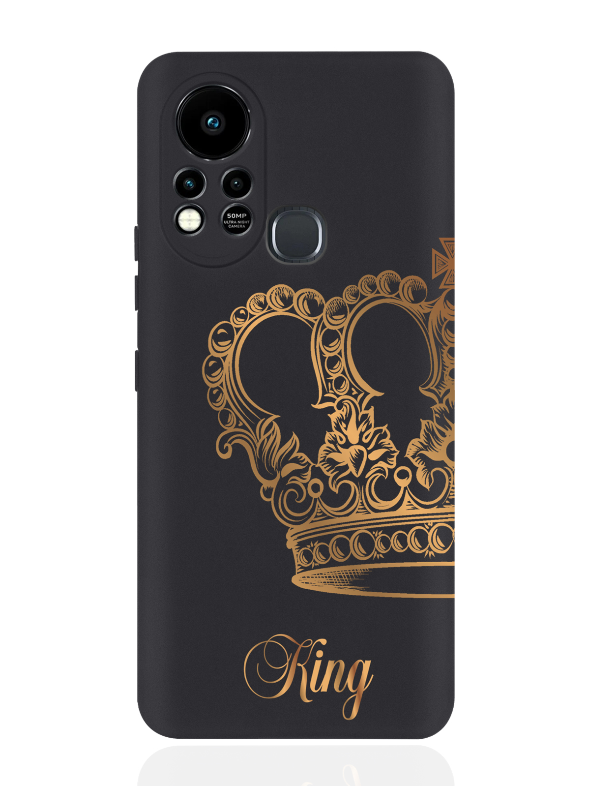 

Чехол MustHaveCase для Infinix Hot 11S Парный чехол корона King черный, Черный;золотистый