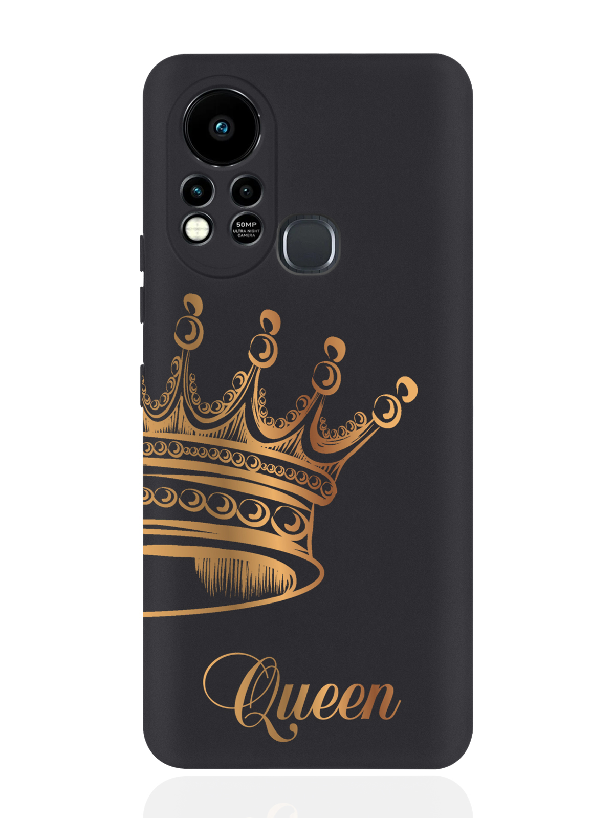 

Чехол MustHaveCase для Infinix Hot 11S Парный чехол корона Queen черный, Черный;золотистый