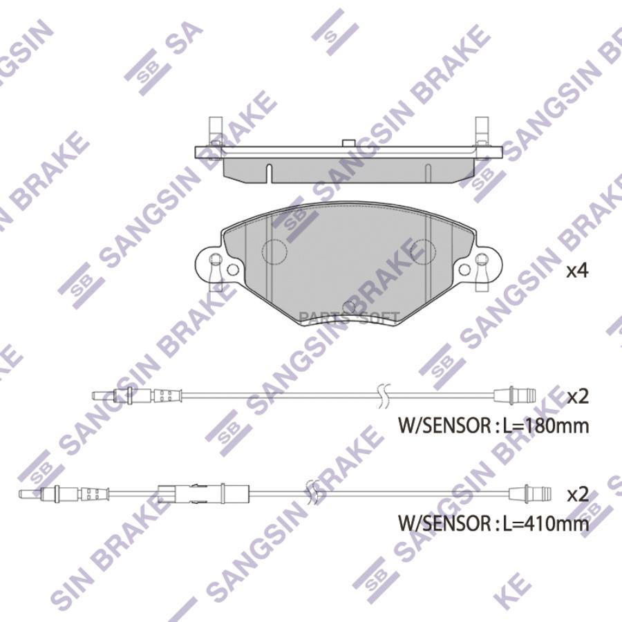 

Тормозные колодки Sangsin brake SP4230, SP4230