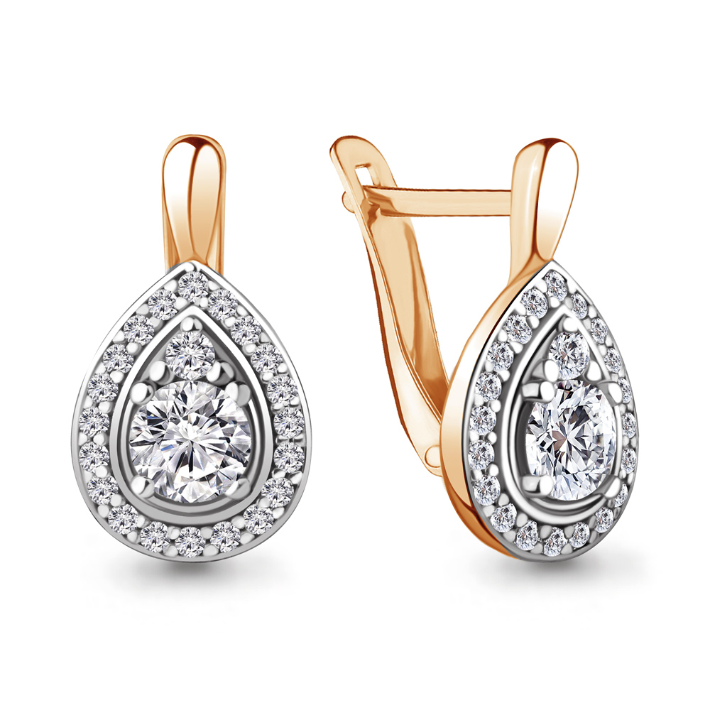 

Серьги из серебра с фианитом Aquamarine 48359А_925_з, 48359А_925_з