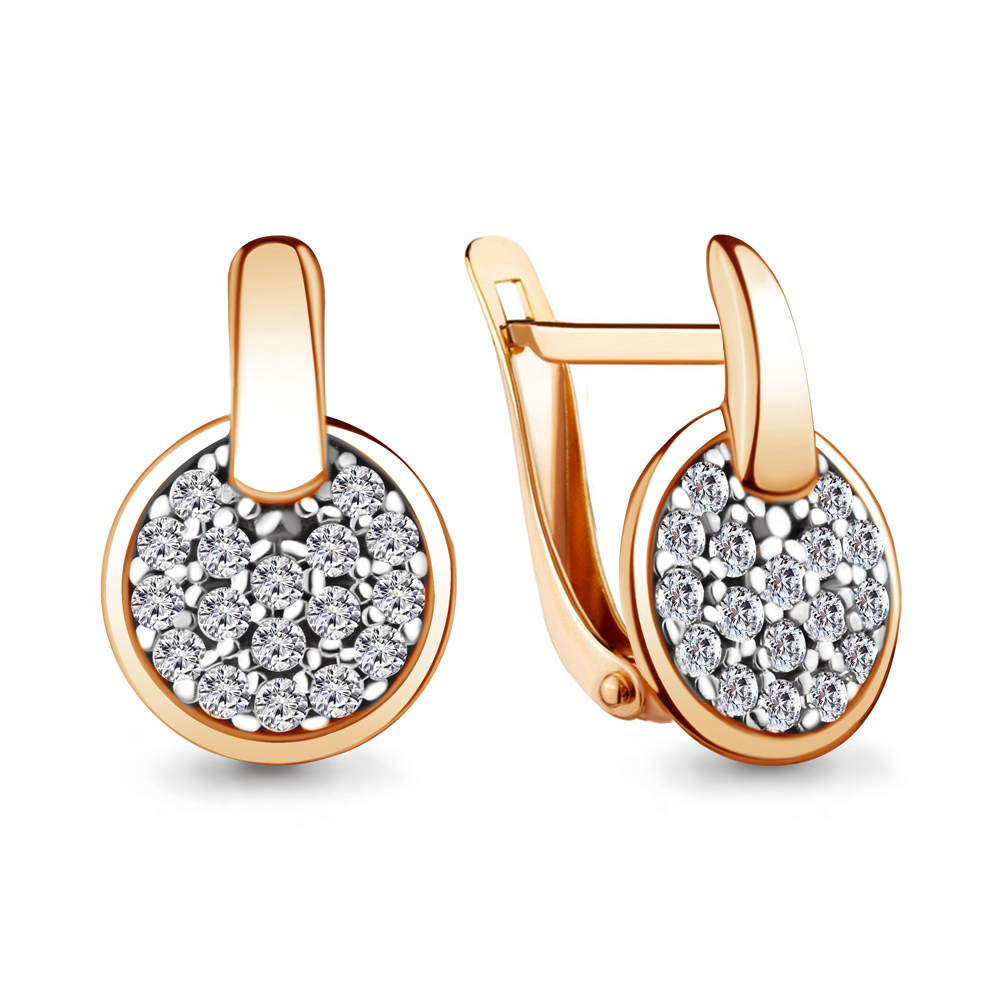 

Серьги из серебра с фианитом Aquamarine 48361А_925_з, 48361А_925_з