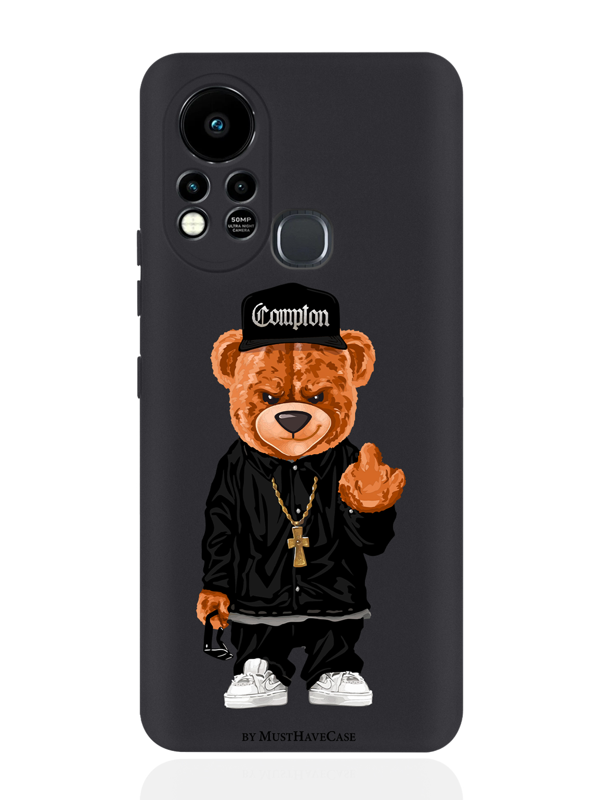 фото Чехол musthavecase для infinix hot 11s мишка compton черный