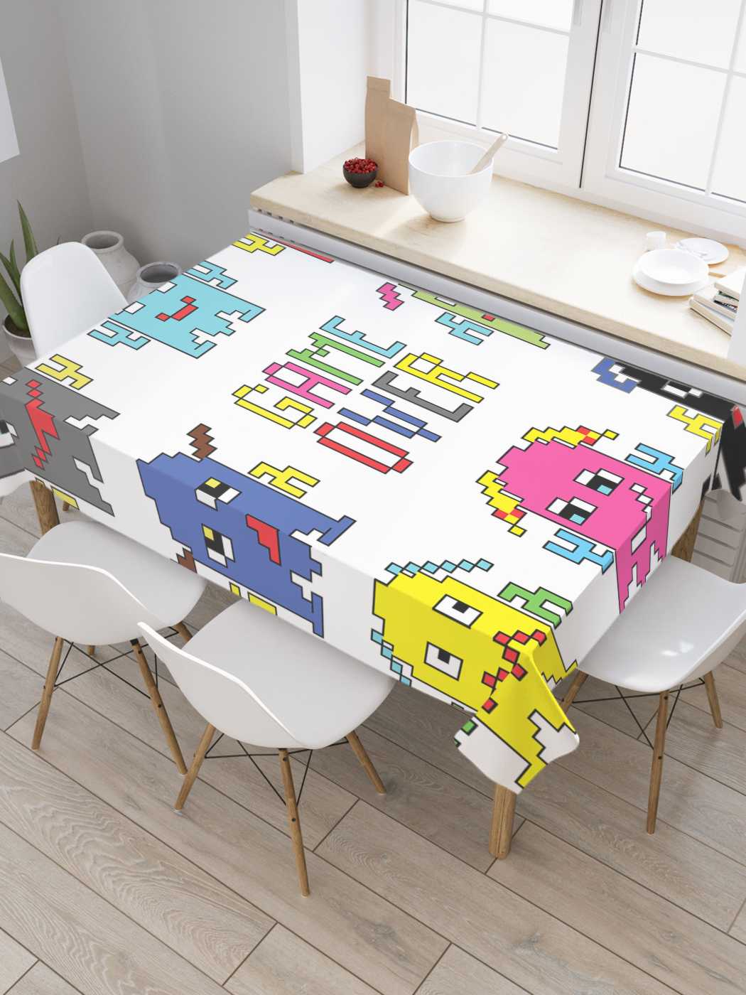 

Скатерть прямоугольная JoyArty "Игра окончена" из оксфорда, 120x145 см, Игра окончена