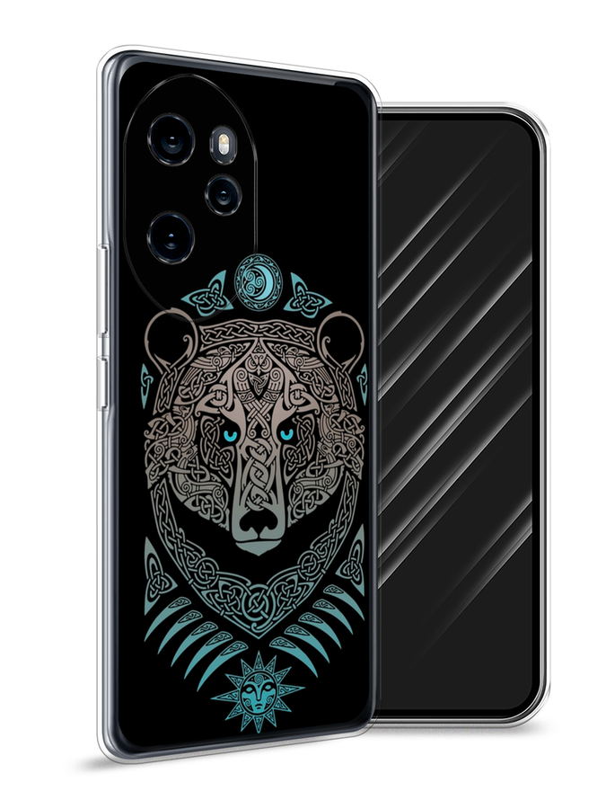 

Чехол Awog на Honor 100 Pro "Кельтский медведь", Черный;серый, 6122850-1