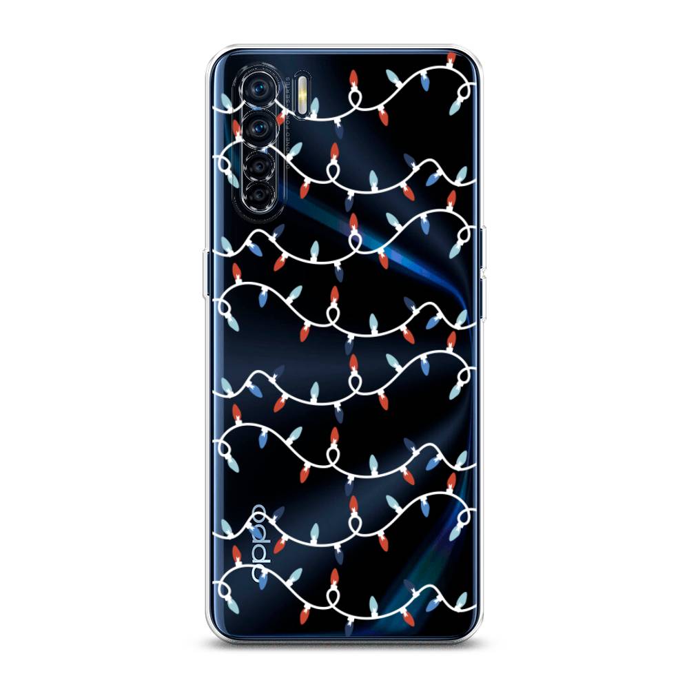 

Чехол для Oppo A91/Reno 3 "Разноцветная гирлянда", Белый;красный;синий, 254250-5