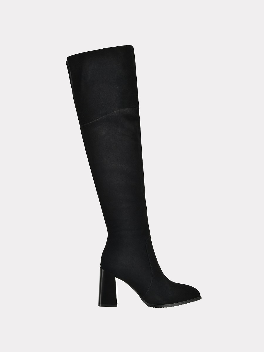 фото Ботфорты женские versiya shop pf1047-83335bym черные 37 ru