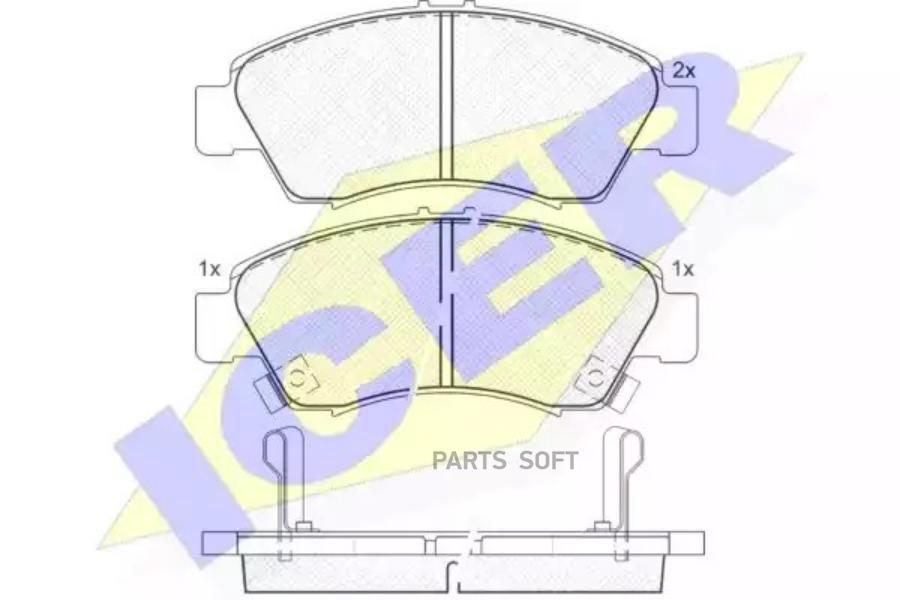 

Колодки Передние Honda Jazz 02- /Civic 91-> Icer 180958 Icer арт. 180958