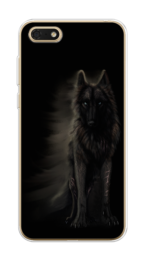 

Чехол на Honor 7A/7A Prime/Y5 Prime 2018/Y5 2018 "Туманный волк", Черный, 65250-1