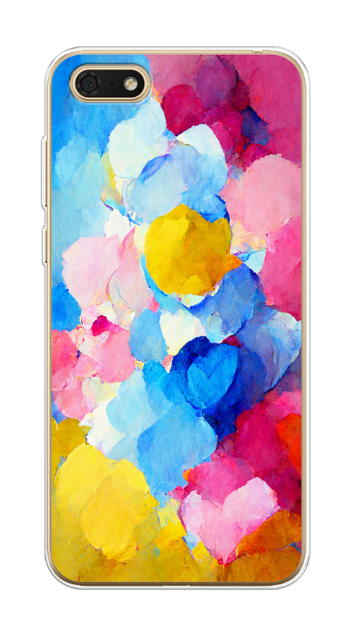

Чехол на Honor 7A/7A Prime/Y5 Prime 2018/Y5 2018 "Яркие пятна", Синий;голубой;желтый;розовый, 65250-1