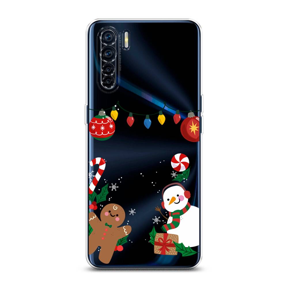 

Чехол для Oppo A91/Reno 3 "Новогоднее настроение", Коричневый;красный;зеленый, 254250-5