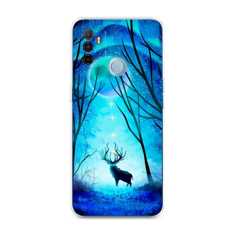 

Чехол для Oppo A53 "Олень северное сияние", Синий;черный;голубой, 254350-1