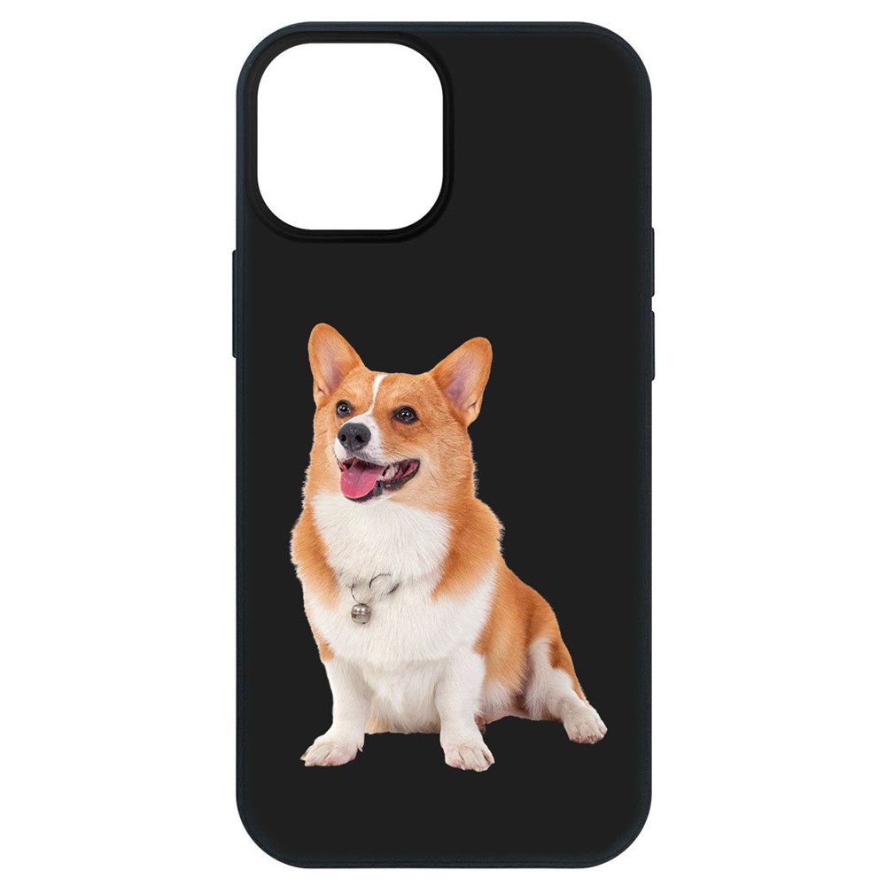 

Чехол-накладка Krutoff Soft Case Корги для iPhone 13 mini черный