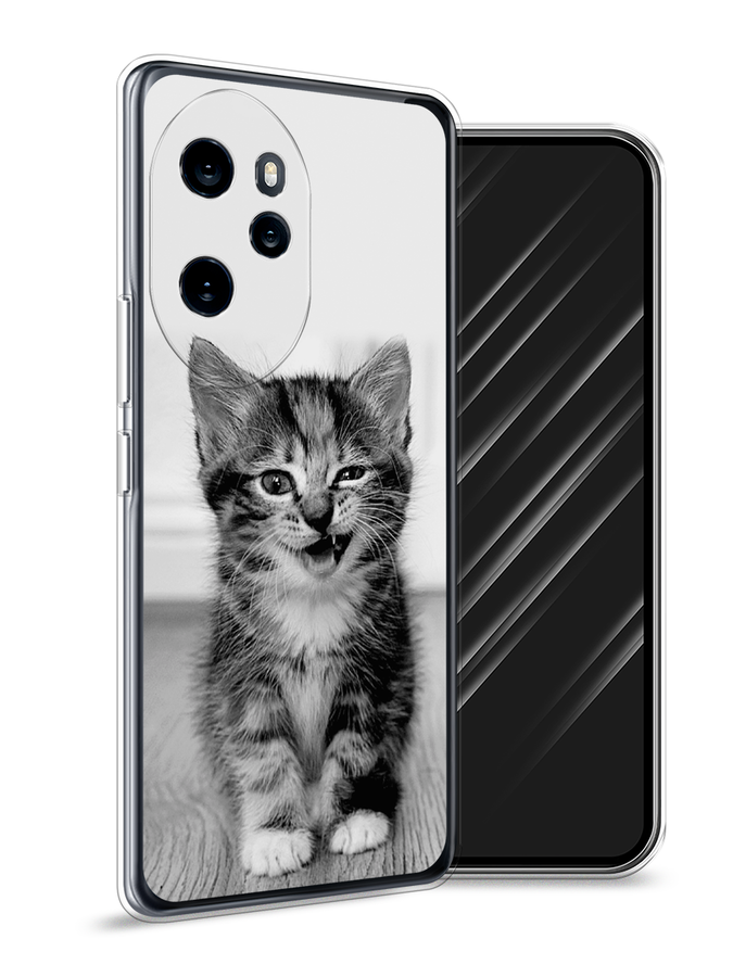 

Чехол Awog на Honor 100 Pro "Подмигивающий котенок", Черный;серый, 6122850-1