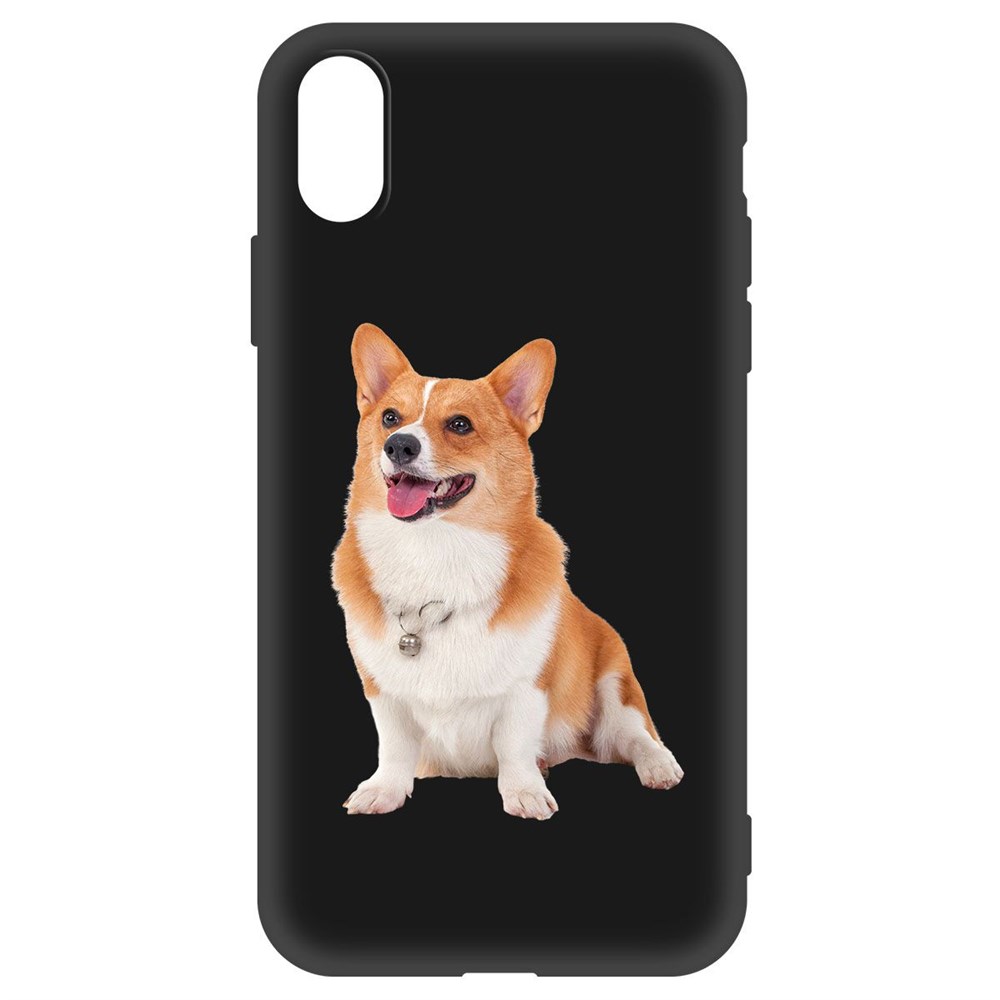 фото Чехол-накладка krutoff soft case корги для iphone x/xs черный