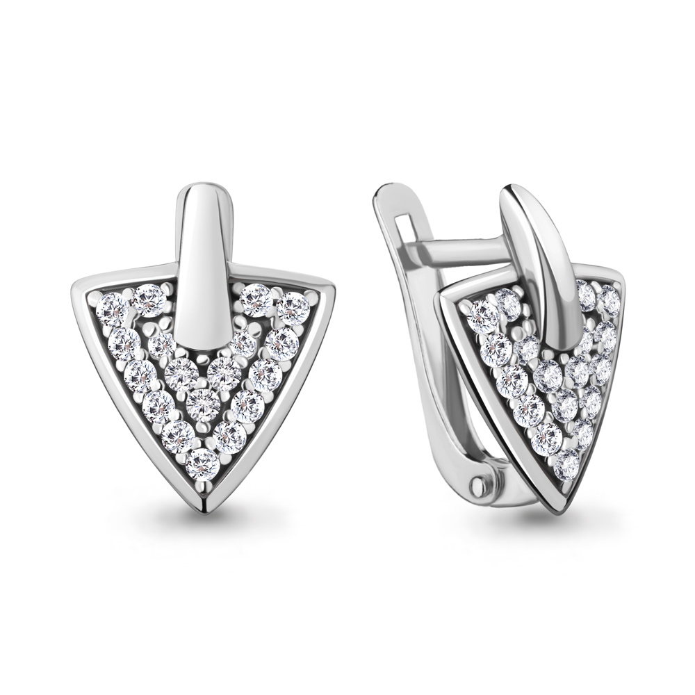 

Серьги из серебра с фианитом Aquamarine 48364А_925_р, 48364А_925_р