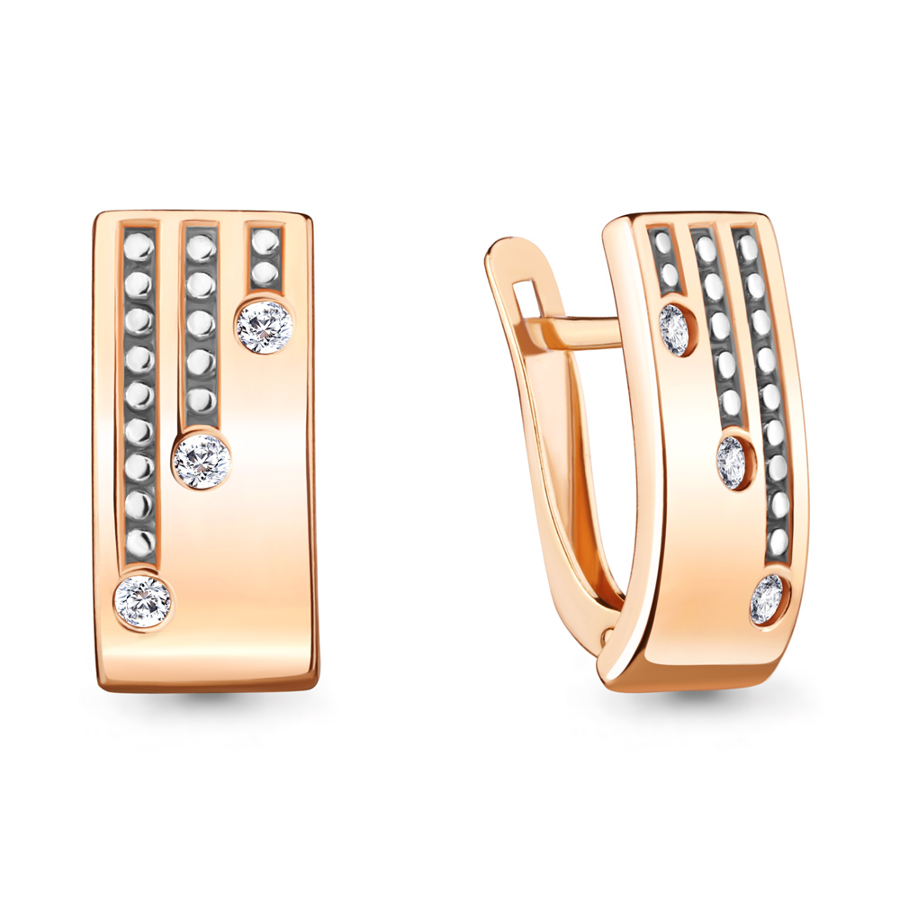 

Серьги из серебра с фианитом Aquamarine 48365А_925_з, 48365А_925_з