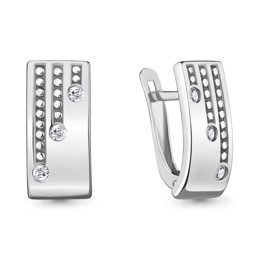 

Серьги из серебра с фианитом Aquamarine 48365А_925_р, 48365А_925_р